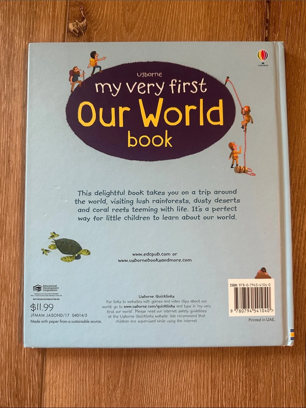 Usborne My Very First Our World Book - Bright Blue and Yellow Cover